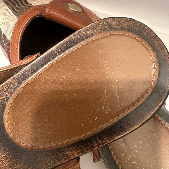 Burberry Brown and Black Plaid Mules 6 - Picture 5 of 8